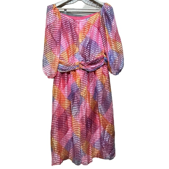 Vintage Silk Chiffon Gentillesse Diane Dickinson 70s-80s Union-Made Dress - Picture 3 of 14